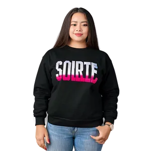 Black Sweatshirt With Statement Slogan PNG 06272024