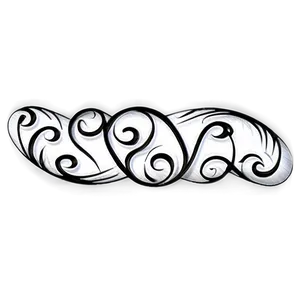 Black Swirl Calligraphy Scroll Png 22 PNG image