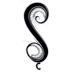 Black Swirl Calligraphy Scroll Png Gqg85 PNG image