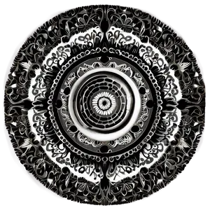 Black Swirl Mandala Png 90 PNG image