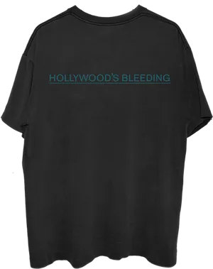 Black T Shirt Hollywoods Bleeding Text PNG image