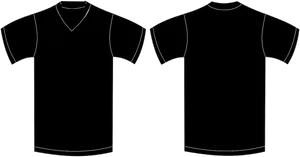 Black T Shirt Template Front Back PNG image
