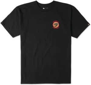 Black T Shirtwith Graphic Logo PNG image