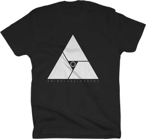 Black T Shirtwith White Triangle Graphic PNG image