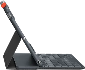 Black Tablet Keyboard Casewith Stylus PNG image