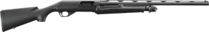 Black Tactical Shotgun Side View PNG
