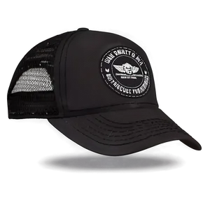 Black Tactical Trucker Hat PNG 06282024