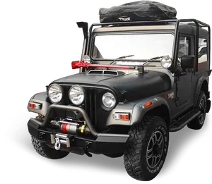 Black Thar S U V Offroad Ready PNG image