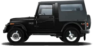 Black Thar S U V Side View PNG image