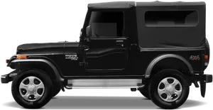 Black Thar S U V Side View PNG image