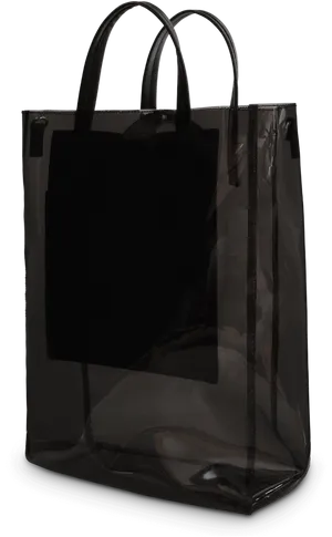 Black Transparent Tote Bagon Dark Background PNG image