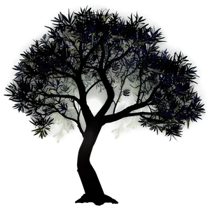Black Tree In Night PNG Drw93