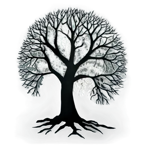 Black Tree Tattoo Design PNG 06212024