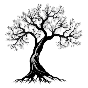 Black Tree Tattoo Design PNG 32
