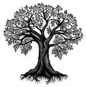 Black Tree Tattoo Design PNG 53