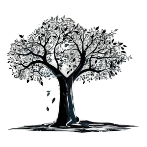 Black Tree With Falling Leaves PNG 06212024 PNG