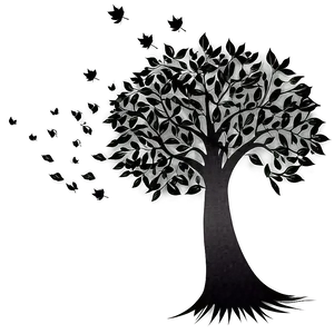 Black Tree With Falling Leaves PNG 90 PNG