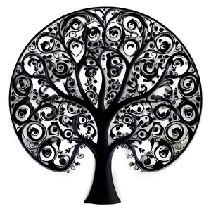 Black Tree With Swirls PNG 06212024 PNG