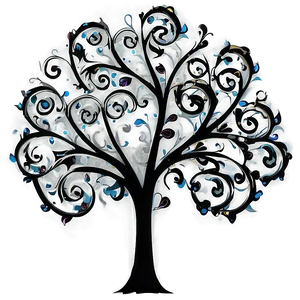 Black Tree With Swirls PNG Rbc1 PNG