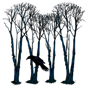 Black Trees And Ravens PNG Eqc PNG