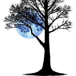 Black Trees In Moonlight Png 06292024 PNG image