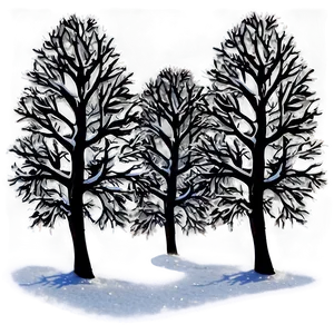 Black Trees In Winter PNG Pfn