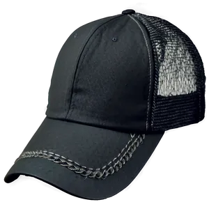 Black Trucker Hat For Women PNG 06282024