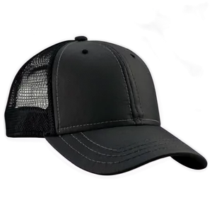 Black Trucker Hat With Adjustable Strap PNG 06282024 PNG