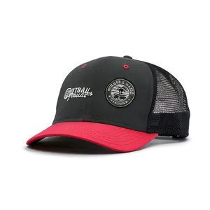 Black Trucker Hat With Patch PNG 3