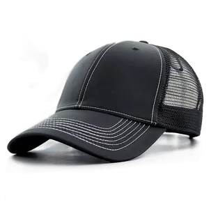 Black Trucker Hat With Visor PNG 06282024