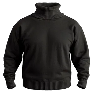 Black Turtleneck Sweater Png 06132024 PNG image