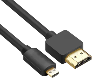 Black U S B Cablewith Connectors PNG