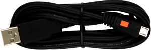 Black U S B Cablewith Red Tag PNG