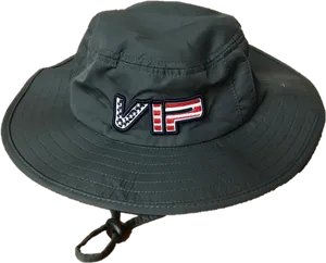 Black V I P Bucket Hat PNG