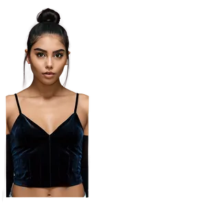 Black Velvet Crop Top Png 81 PNG image