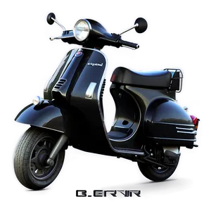 Black Vespa Illustration PNG Opq80