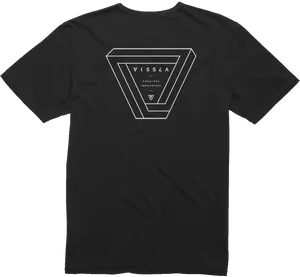 Black Vissla T Shirt Graphic PNG image