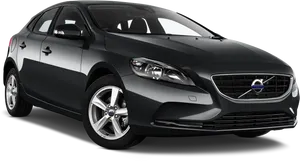 Black Volvo Sedan Profile View PNG image