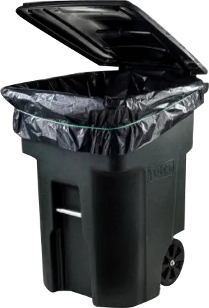Black Wheeled Trash Canwith Lid