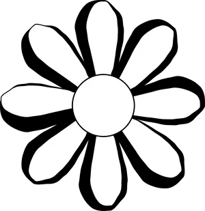 Black White Daisy Graphic PNG image
