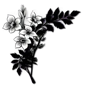 Black White Floral Backgrounds PNG Rvf PNG
