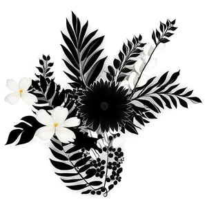 Black White Floral Backgrounds PNG Uya PNG