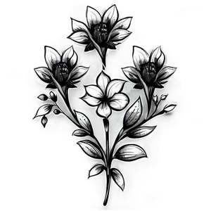 Black White Floral Patterns Png 06282024 PNG image