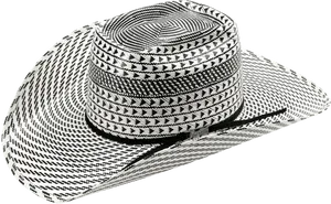 Black White Geometric Pattern Hat PNG image