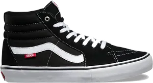 Black White Vans Sk8 Hi Sneaker PNG image