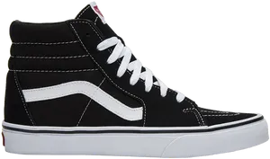 Black White Vans Sk8 Hi Sneaker PNG image