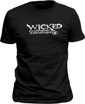 Black Wicked Clothing Industries Shirt PNG image