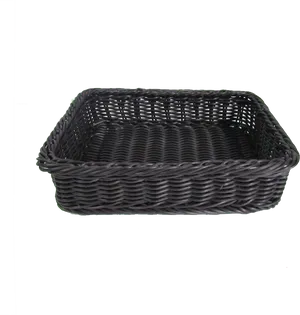 Black Wicker Basket Storage Organizer PNG image