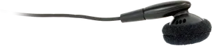 Black Wired Earbuds Side View PNG
