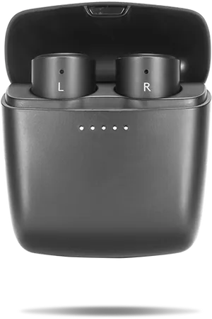 Black Wireless Earbuds Charging Case PNG